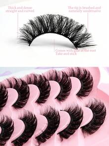 7 Pairs Full Volume Curly False Eyelashes, Thick & Fluffy 3D Lightweight Non-Irritating - View 6