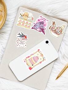 50Pcs PP Sweet Fairy Tale Stickers, Soft Vintage Dreamy Fairy Tale Cartoon Figures, For Decorating Scrapbooks, Helmets, Pencil Cases, Phone Cases - Multicolor - View 5
