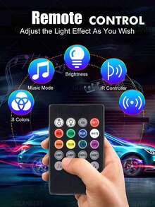 GLANBERT RGB Car Interior Decoration Light Strip, Music Synchronized Foot Lamp, Dual-Line Design Interior Lighting Kit, 12V LED Light Strip Suitable For Car, Truck, SUV, With Car Charger (1 Set) - 1 to 4 - View 4