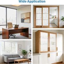 Window Privacy Film, Frosted Cross Window Cling, 17.5″ X 78.7″ Removable Frosting Glass Film, Static Cling Day Night Privacy, Block UV & Heat Control, Decorative Covering For Home Bathroom - 1PC - View 7