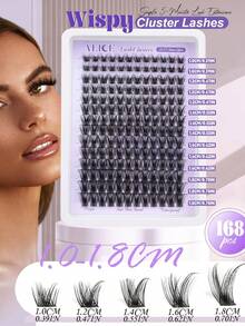YIDUO 168Pcs Wispy Lash Clusters D Curl Individual Cluster Lashes Mixed Length 10‑18mm,Soft Thin Band Reusable DIY Eyelash Extensions,Natural Volume Fairy Lashes,Beginners For Daily Party Halloween Holiday Makeup Gift - Multicolor - View 2