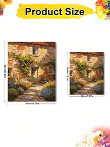 1pc Digital Oil Painting Landscape Theme - DIY Handmade Art, Home Wall Decor, Canvas Oil Painting Decoration Birthday, Party And Holiday Gift, Includes Brushes And Paints - Sets - View 9