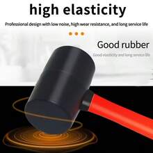 1pc Multi-Function Double-Head Rubber Mallet, High Elasticity Non-Slip Fiber Handle, Quiet Impact Without Damaging Surface, Suitable For Flooring And Tiles Multi-Purpose Tool - Lightweight - View 5