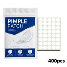400 Buah Plester Wajah Hidrokoloid dengan Ujung Meruncing, 2 Warna Nude & Bening, Stiker Tipis Tak Terlihat, untuk Penggunaan Sehari-hari - Bulat - View 5