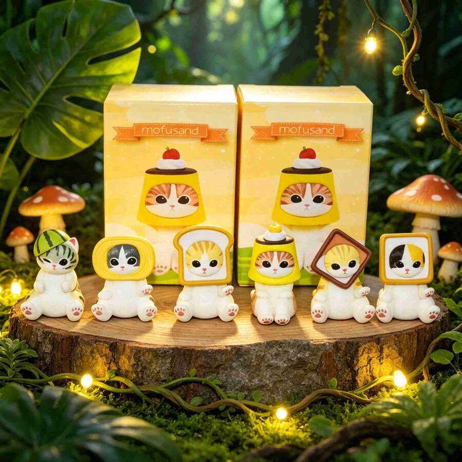 mofusand 1pc Toast Headgear Cat Blind Box, Soft And Cute Cure, Style Random Blind Draw. Holiday Gifts Are Very Suitable For Family, Friends And Classmates. They Are Cute And Hand-Made. (Stochastic Style) - Multicolor - View 1
