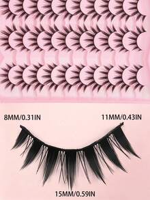 20 Pairs Of False Eyelashes, Pointed False Eyelashes, Faux Mink False Eyelashes, Suitable For Makeup Use, Suitable For Beginners, Daily Wear, Friend Gatherings, Holiday Parties And Other Places, Eyelashes, False Eyelashes - Black - View 3