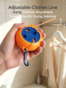 Retractable Travel Clothes Line, Camping Laundry Drying Rope, Portable Outdoor Clothesline With Carabiners, Adjustable Windproof Clothes Rope, Compact Travel Laundry Accessory, Indoor Outdoor Drying Line For Trip - Multiple Styles - View 2