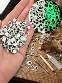 600/100PCS Self‑Adhesive Wiggle Eyes, Multi‑Size Mixed Pack Movable Plastic Craft Eyes, DIY Handmade Accessories For Clay Scrapbook Card Making Decor, Fun Craft Supplies For Halloween Christmas Holiday Art Projects - Multiple Styles - View 2