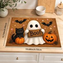 1pc Halloween Ghost Pattern Kitchen Absorbent Drying Mat, Fun Horror Style, Suitable For Halloween, Autumn Kitchen Countertop, Dining Table, Coffee Machine And Party Decoration - Multicolor - View 8