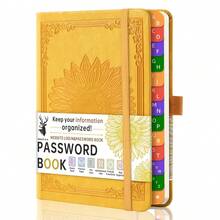 Hard Cover Password Organizer Notebook With Letter Tabs, 6.1x4.72 Inch B6 Size Website Login Username And Password Record Book For Home And Elderly Security Organization - B6 - View 9