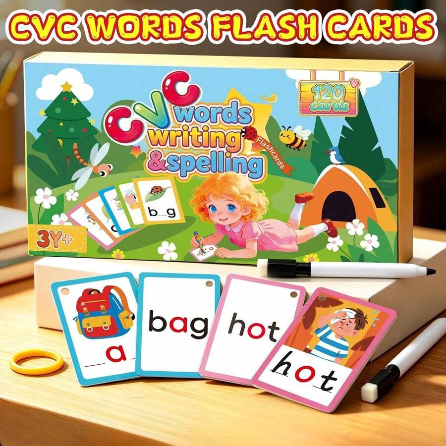 somoving 120pcs/1set ABC English Alphabet, 26 Letters Children Flashcards, Pronunciation Flashcards, English 26 Letters Pronunciation Pocket Cards, Learning English Single Character Cards Educational Toys, Easter, Christmas Gifts