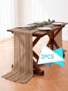 1pc/5pcs 90*180cm Solid Color Table Runner, Minimalist Polyester Tablecloth Decor, Suitable For Dining Table,For Weddings,Wedding Decor,Room Decor,Home Decor,Kitchen Decor,Party Decor,Can Be Used As Chair Back Ties,Festivals - View 12