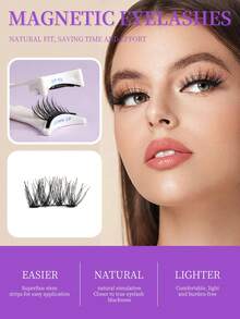 Magnetic False Eyelashes Cross Style Boxed Portable - View 4