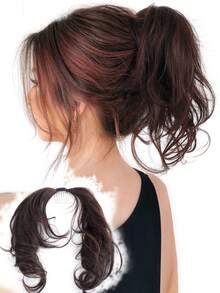 Synthetic Self Wrapping DIY Ponytail Hair Bun Design ﻿Women Fluffy Wavy Curly Ponytail Chignon Hair Bun With Comb Teeth, Soft High Temp Fiber Clip In Updo Hairpiece Daily Hairstyle - Multicolor - View 12