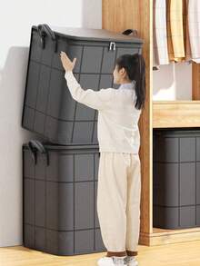 Spacious Bedding Storage Box, Foldable Large Capacity Clothes Storage Box, Extra Large Portable Moving Storage Bag, Organizer Storage Box, Zipper Storage Bag, With Reinforced Handles, Space-Saving, Suitable For Moving Day And Wardrobe - Multicolor - View 8