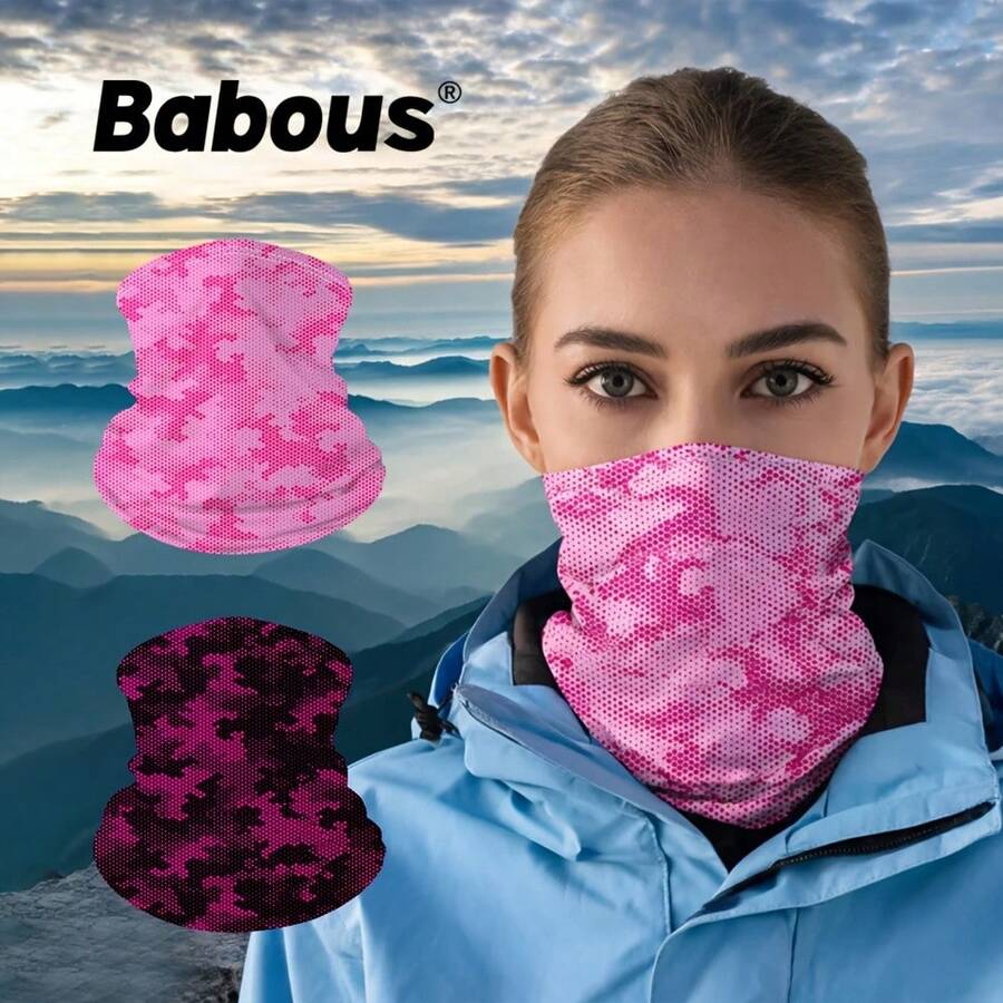 Babous Neck Gaiter Face Mask, Breathable Multi-Functional Neck Warmer Face Cover, Elastic Outdoor Headwear For Cycling, Running, Fishing, Sports Activities For Men & Women - Multicolor - View 1