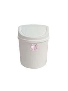 Cute Desktop Trash Can With Bow Decor,Mini Table Waste Bin,Portable Countertop Garbage Bucket,Flip Cover With Lid,For Bedroom,Dorm,Office,Makeup Desk,Countertop,Home Essentials,Unique Birthday Gift,Back-To-School Gift,Holidays Gift,Parties Gift - B - View 15