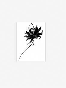 1 Tattoo Sticker, Ink-Style Red Spider Lily, Simple And Artistic Vertical Tattoo Pattern, Temporary Tattoo Sticker, Suitable For Travel, Music Festivals, Gaming, Graduation Gifts, Daily Use, Lasts 3-5 Days - Black - View 4