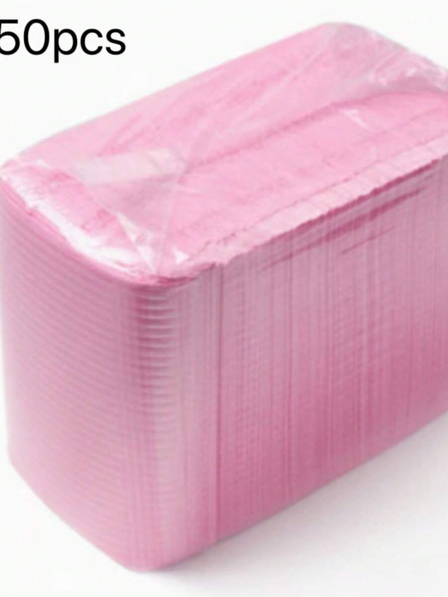 50pcs Disposable Pink/Blue Nail Table Mat, Three-Layer Waterproof Foldable Cleaning Pad, Tablecloth, Nail Napkin, Multi-Functional Beauty Tattoo Dental Cleaning Cloth, Waterproof Tablecloth, Nail Tools - Multicolor - View 1