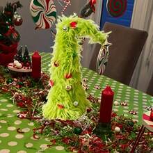 Christmas Desktop Bendable Christmas Tree, Green Plush Christmas Tree, Christmas Tree Desktop Decoration, Party Table Centerpiece (No Light Strip, No Glow, No Ladder) - Multicolor - View 2