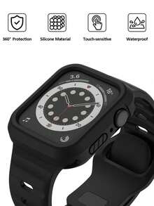 8件裝彈性矽膠手錶保護殼，相容 40mm/41mm/42mm/44mm/45mm/46mm，運動休閒戶外手錶保護殼，防震耐用柔軟矽膠保護殼，相容 Series 12/11/10/9/8/4/6/5/4/SE 系列，相容 男款與女款手錶殼，易於佩戴，觸控靈敏 - 多色6 - 查看 6