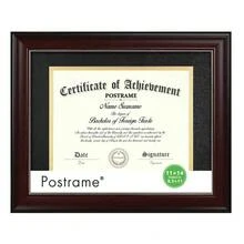 Classic Black Diploma Frame With Double Mat – Matte Black & Gold-Trimmed Border, Fits 11x14 Inch Documents (No Mat Included), Sleek Slim Profile, Easy Snap-In Design, Ideal For Graduation Certificates, Academic Awards, Or Formal Recognition Displays - Blue Mat - View 7