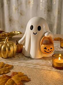 Cirelle 1pc Cute Ghost Pumpkin Decor, Autumn Halloween Home Accent, Suitable For Living Room Mantel, Entryway Table, Bedroom Nightstand, Bookshelf Fall Decoration - one-size - View 2