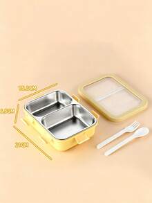850ml Multi-Compartment Lunch Box, 304 Stainless Steel And PP Material Divided Meal Container, Includes Fork And Spoon Set, Leak-Proof Design, Suitable For School, Office And Travel, And Reusable - Multicolor - View 16