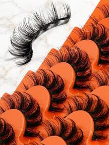 7 Pairs Thick Voluminous Full Lash False Eyelashes, 3D Big Eye Camera-Ready Style - View 7