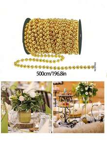 24/5m Christmas Bead Garland, Shiny Metallic Bead Chain String, Xmas Tree Hanging Decor, Bead String Ornament, Suitable For Fireplace Mantel, Wreath, Wedding Table And Indoor Holiday Party Christmas Tree Decoration - Multiple Styles - View 5