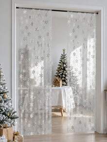 1pc Silver Large Snowflake Decoration, Baby Crib Curtain, Bedroom Door Curtain, Wall Decor Background, Baby Room Decoration, Baby Shower Supplies, Bridal Shower, Girl Birthday Gift, Party Gift, 1st Birthday, Living Room Decor, Christmas Decoration, Christmas Gift, Party Favor, Home Christmas Decor, Room Decoration, Christmas, Christmas Party, Halloween Decoration, 2027 New Year Party, New Year Gift, Winter Decoration - Silver Snowflake - View 2