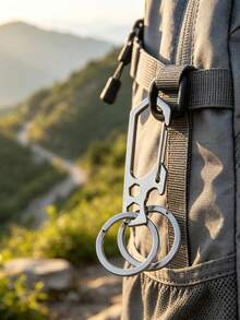 雙環金屬登山扣鑰匙圈，便攜包包配件，適用日常戶外露營徒步的鑰匙收納，實用假期與返校禮物 - 彩色 - 查看 7