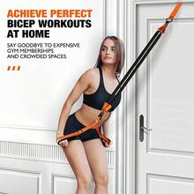 Resistance Band With Handle, Door Anchor Fitness Training Band, Home Gym Workout Equipment, Suitable For Press, Triceps, Biceps, Arms, Back, Chest, Abs, Shoulder Training - Black - View 4