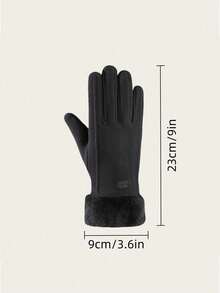 1 Pair Women's Autumn/Winter Warm Gloves, Touchscreen Responsive, Thickened Cushioning Windproof, Cute Style, Suitable For Students, Cycling And Daily Use - A - View 3