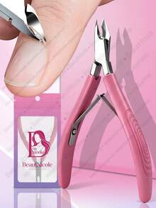 1pc 5mm Ultra Sharp Nail Cuticle Clipper, Silicone Handle Non-Slip Stainless Steel Dead Skin Trimmer, Manicure Tool - Multicolor - View 1