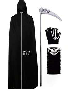 1/4pcs Wizard Vampire Cloak Costume, Halloween Role Play Outfit Props Demon Ghost Costume, Suitable For Men And Women Adults - Multicolor - View 9