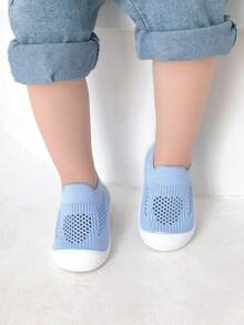1pair Unisex Toddler Soft Bottom Anti-slip Mesh Breathable Walking Shoes - Blue - View 7