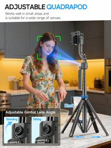 AXNEN C17 AI Face Tracking Selfie Stick Tripod, Stable Balanced Phone Holder, Supports Auto Tracking, Handheld/Desktop Use, Suitable For Selfie, Vlog, Live Streaming And Video Recording - one-size - View 3