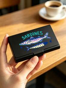 Jewelry Storage Box With Colorful Sardine Pattern; Jewelry Organizer Box. Aluminum Alloy Jewelry Storage Box, Travel Jewelry Storage Box, Metal Business Card Holder, Daily Use Jewelry Box, Accessory Storage, Suitable For Small Earrings, Rings, Pendants, Birthday Gift, Halloween Christmas Gift - Multicolor - View 8