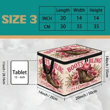 Multi-Size Options, American Vintage Print Foldable Storage Box With Zipper Handle, Upgraded Fabric Large Capacity Storage Bin, Suitable For Closet, Dorm, Underbed Storage, Organizing Clothes, Bedding, Miscellaneous Items, Home Moving Organization - Multi-color - View 19