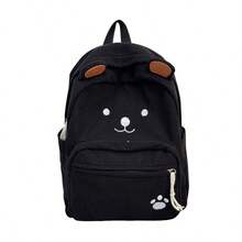 PC Cartoon Bear Pattern Corduroy Backpack, Sweet Casual Style, Top Handle Side Pockets, Lightweight And Durable, Suitable For School, Daily Shopping And Short Trips - Multicolor - View 14