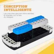 Stepper Fitness Aérobic hauteur réglable 10/15/20 cm surface antidérapante 80 x 31 x 20 cm noir bleu - Multicolore - Voir 7