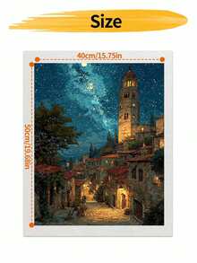 DIY Starry Night Medieval Tower Town (Frameless 8x12 / 16x20 Inches) Paint By Numbers Kit (Acrylic) Arts & Crafts For Adult Beginners, Home Wall Decor, And Holiday Gifts For Relaxing Painting Time - Sets - View 8