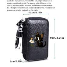 Men's Key Bag With Cute Cat Pattern And Lychee Pattern,2D Printing,Car Keychain,Suitable For Remote Control Keys,Multifunctionalkeybag And Storage Bag - Multicolor - View 4