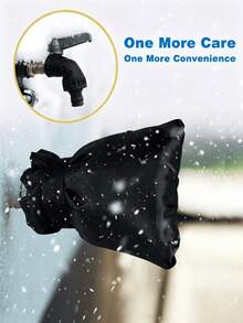 1/2/3pcs Black Outdoor Faucet Cover, Waterproof Oxford Fabric Insulated Faucet Protector, Reusable Easy Install Hook And Loop Strap, Suitable For Garden, Yard, Patio, Water Pipe, Winter Home Essential, Garden Decor, Kitchen Accessory, Home Accessory, Bathroom Accessory - A - View 8