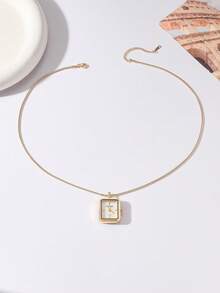 CARYINO New BLINGBLING Fashion Women's Necklace Watch With Time Display, Classic Small Square Design With Rhinestones, Gradient Color Sunburst Dial, Niche Designer Style, Light Luxury Fashion, Suitable For Festivals, Parties, Weddings, Back To School, Christmas, Thanksgiving, Halloween, Easter And Other Occasions, Also The Best Gift For Girlfriend And Mother - one-size - View 11