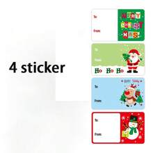250pcs Christmas Holiday Gift Sealing Stickers Roll - Holiday Greeting Messages, Self-Adhesive, Disposable, Rectangular Paper Labels With Santa Claus And Snowflake Patterns, Suitable For Wooden Surfaces - Multicolor - View 7