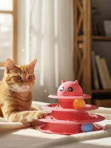 1pc Cat Scratch-And-Play Toy, Cat Toy, Self-Entertaining Cat Spinner Ball, Teething And Chewing Toy, 3-Layer And 4-Layer Toys For Kittens And Young Cats, Cat Teaser, Interactive Cat Training To - Multicolor - View 3