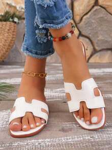 Women's New Spring/Autumn Halloween Cool Slide Sandals, Summer French Fairy Style Versatile Slip-On Slippers - White - View 4
