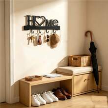 1pc Wall-Mounted Key Holder Storage Rack, Entryway Organizer Decor, No-Drill Living Room Home Decoration - Multicolor - View 2